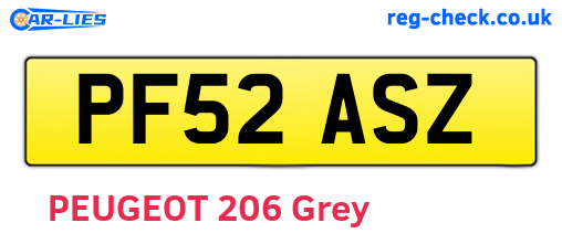 PF52ASZ are the vehicle registration plates.