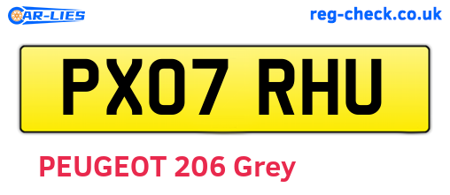 PX07RHU are the vehicle registration plates.