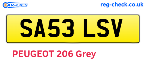 SA53LSV are the vehicle registration plates.