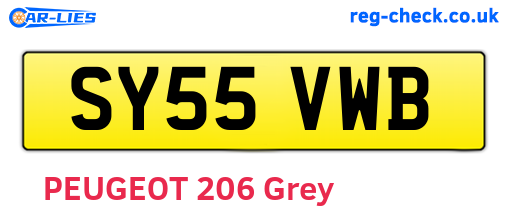 SY55VWB are the vehicle registration plates.