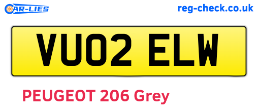VU02ELW are the vehicle registration plates.