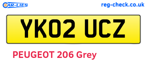 YK02UCZ are the vehicle registration plates.