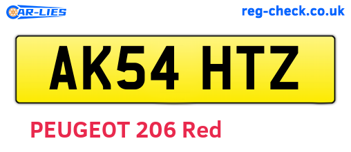 AK54HTZ are the vehicle registration plates.