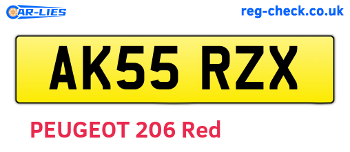 AK55RZX are the vehicle registration plates.