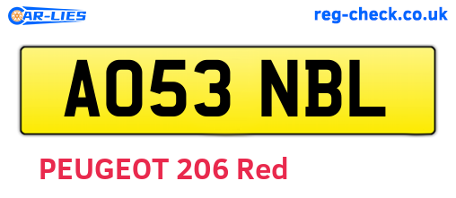 AO53NBL are the vehicle registration plates.