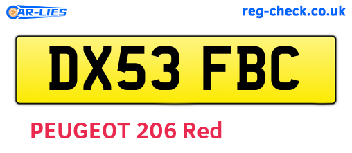 DX53FBC are the vehicle registration plates.