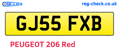 GJ55FXB are the vehicle registration plates.