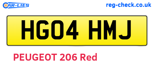 HG04HMJ are the vehicle registration plates.