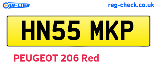 HN55MKP are the vehicle registration plates.