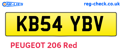 KB54YBV are the vehicle registration plates.