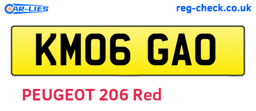 KM06GAO are the vehicle registration plates.