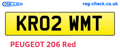 KR02WMT are the vehicle registration plates.