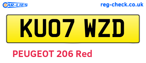 KU07WZD are the vehicle registration plates.