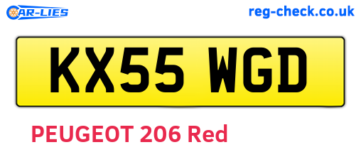 KX55WGD are the vehicle registration plates.