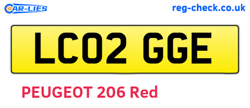 LC02GGE are the vehicle registration plates.