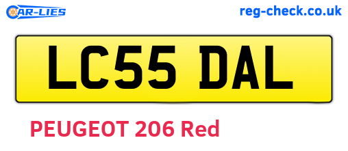 LC55DAL are the vehicle registration plates.