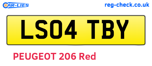 LS04TBY are the vehicle registration plates.