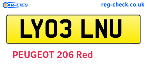 LY03LNU are the vehicle registration plates.