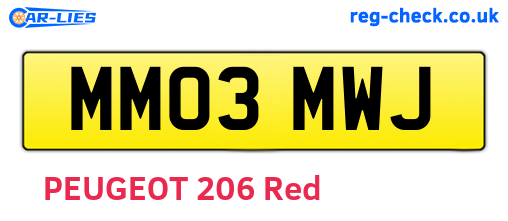 MM03MWJ are the vehicle registration plates.