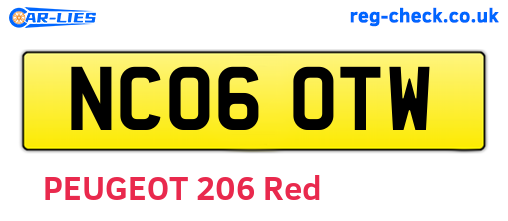 NC06OTW are the vehicle registration plates.