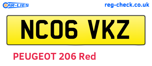 NC06VKZ are the vehicle registration plates.