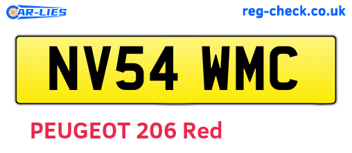 NV54WMC are the vehicle registration plates.