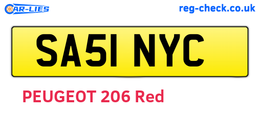 SA51NYC are the vehicle registration plates.