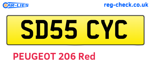 SD55CYC are the vehicle registration plates.