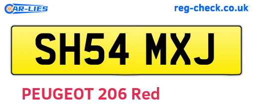 SH54MXJ are the vehicle registration plates.