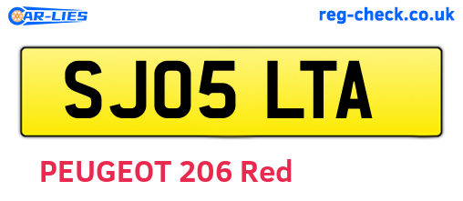 SJ05LTA are the vehicle registration plates.