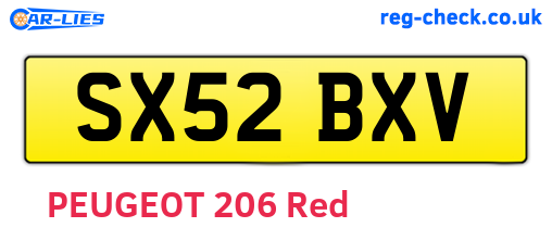 SX52BXV are the vehicle registration plates.