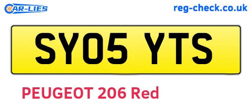 SY05YTS are the vehicle registration plates.