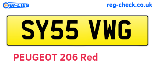 SY55VWG are the vehicle registration plates.