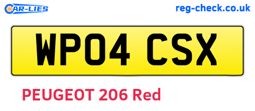 WP04CSX are the vehicle registration plates.