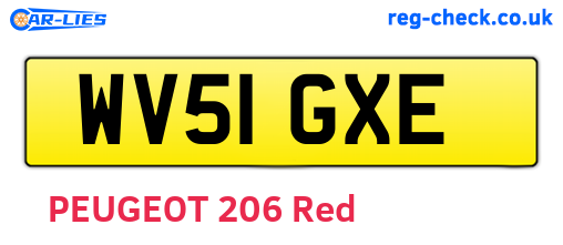 WV51GXE are the vehicle registration plates.