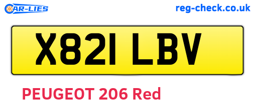 X821LBV are the vehicle registration plates.