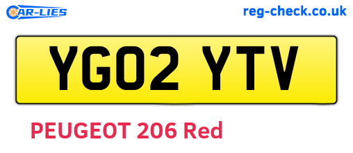 YG02YTV are the vehicle registration plates.