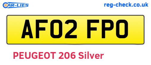 AF02FPO are the vehicle registration plates.