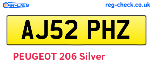 AJ52PHZ are the vehicle registration plates.