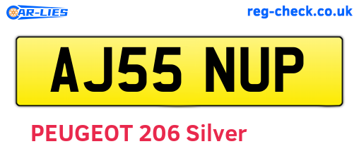 AJ55NUP are the vehicle registration plates.