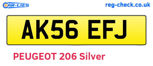 AK56EFJ are the vehicle registration plates.