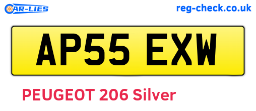 AP55EXW are the vehicle registration plates.