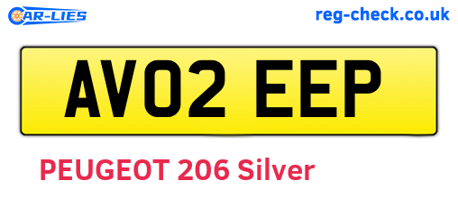 AV02EEP are the vehicle registration plates.