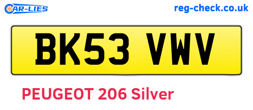 BK53VWV are the vehicle registration plates.