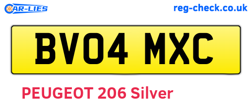 BV04MXC are the vehicle registration plates.