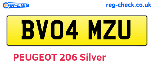 BV04MZU are the vehicle registration plates.