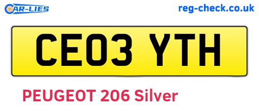 CE03YTH are the vehicle registration plates.