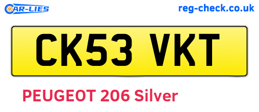 CK53VKT are the vehicle registration plates.