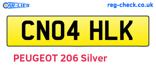 CN04HLK are the vehicle registration plates.