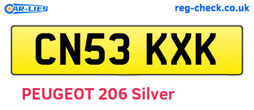 CN53KXK are the vehicle registration plates.